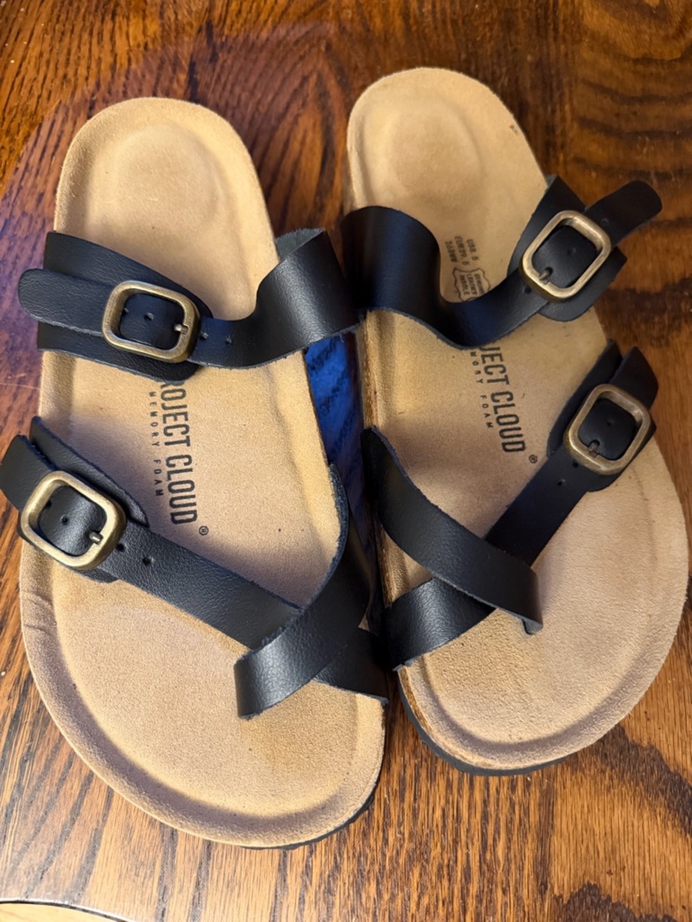 Project Cloud Black Strappy Comfort Sandals